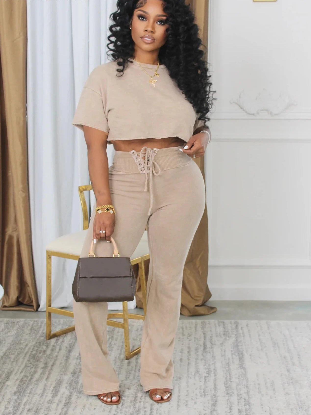 Crop Top + Pants Set