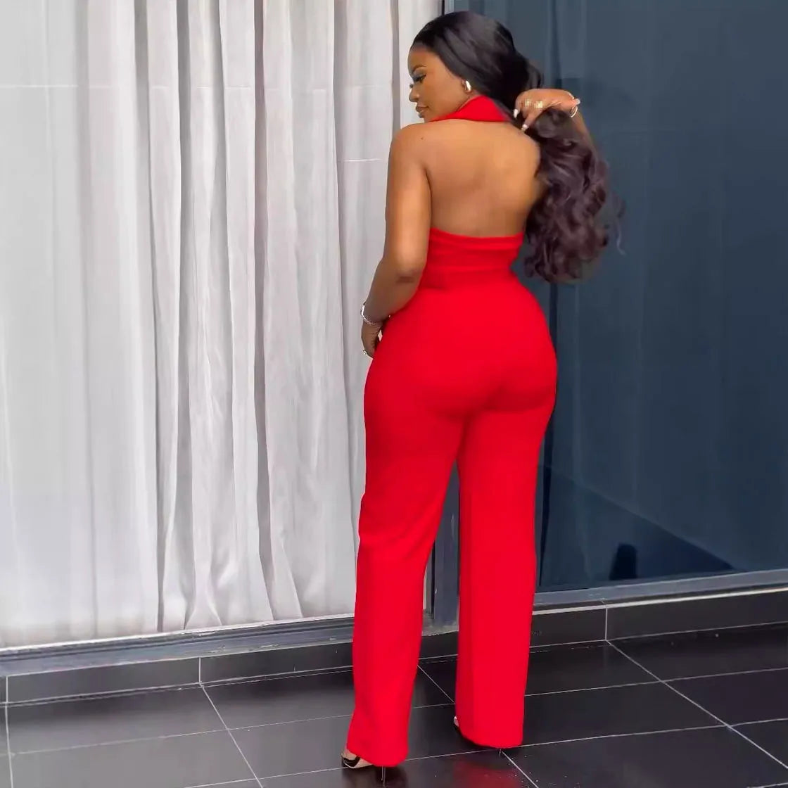 Women's Red Jumpsuit