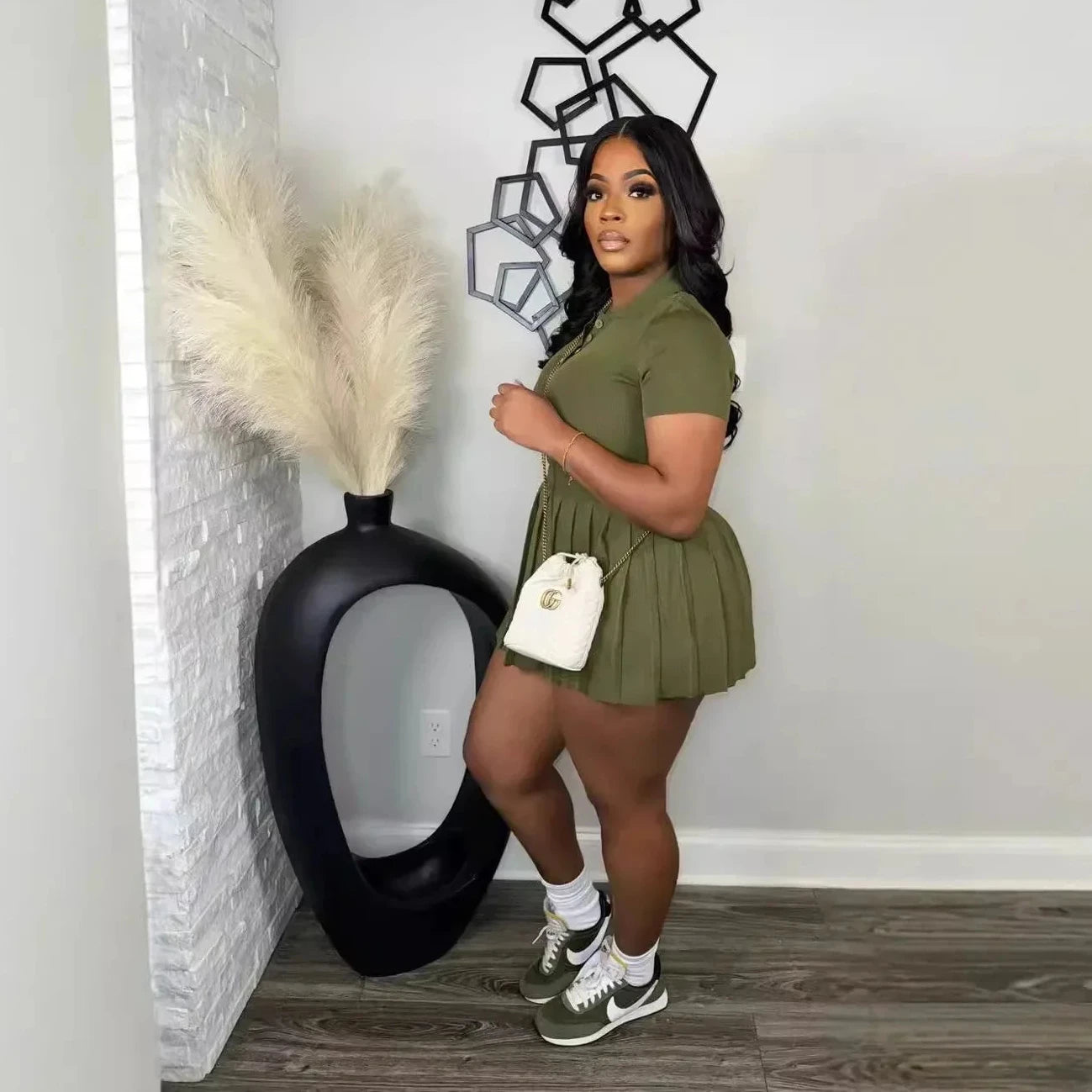 Mini Skirt and Short Sleeve T-shirt Top