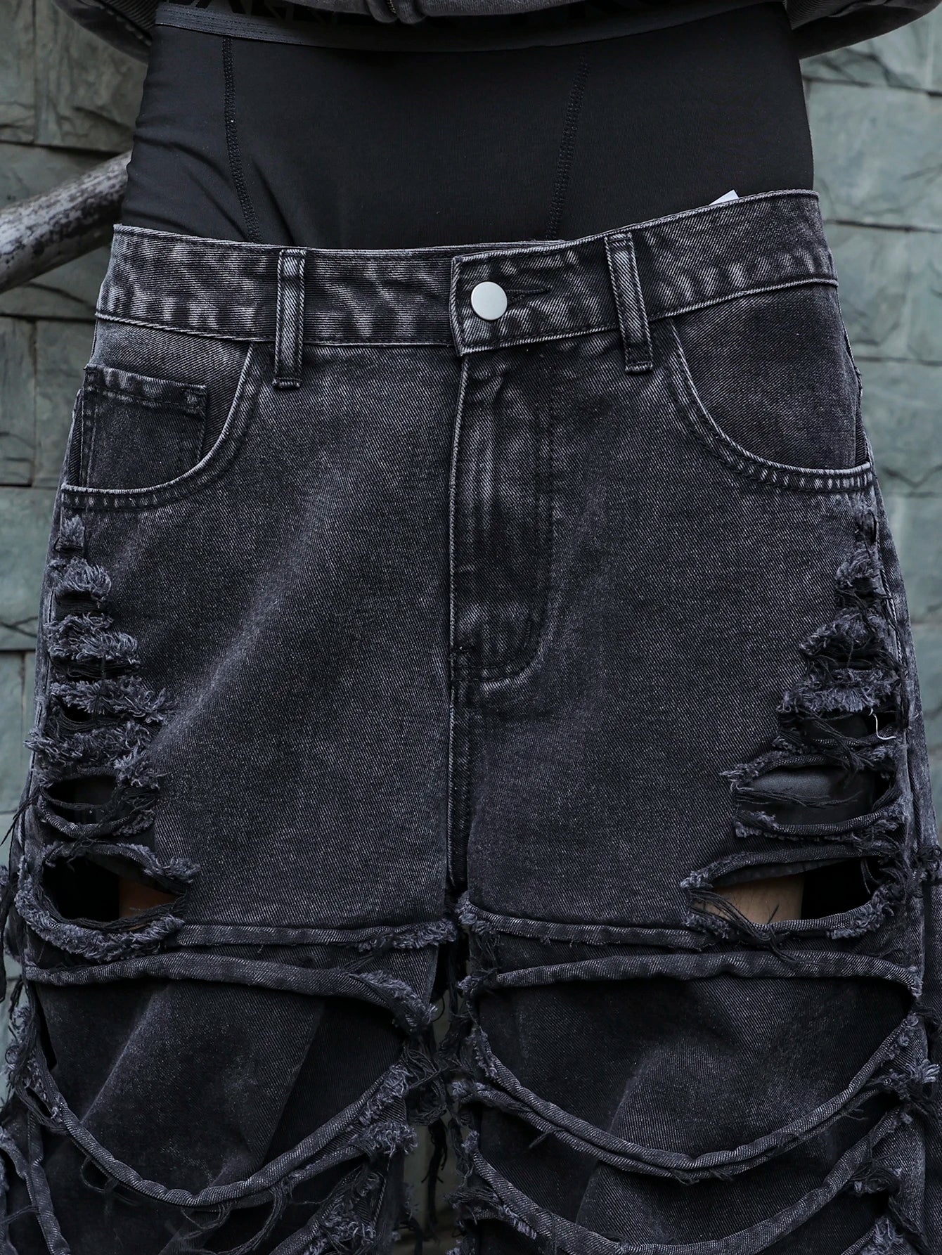 Men's black (ripped holes) Jeans