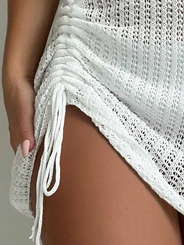 knit short beach skirt