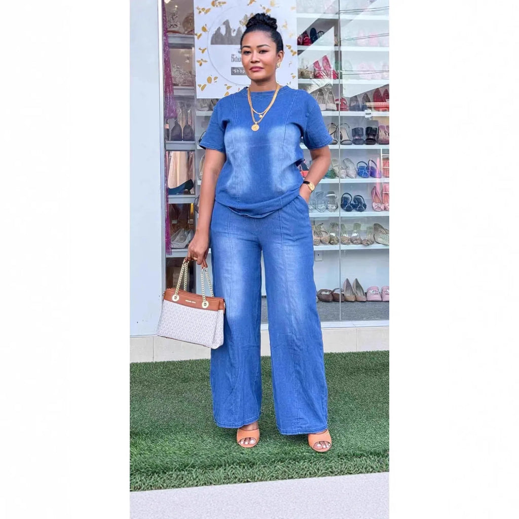 High Waist Pants and Shirt Set