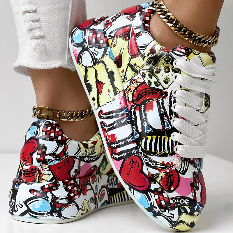Casual Round Toe Thick Sole Sneakers - Littfashions