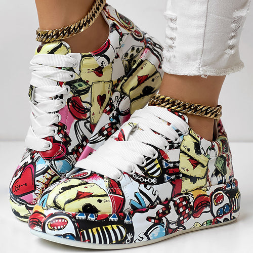 Casual Round Toe Thick Sole Sneakers