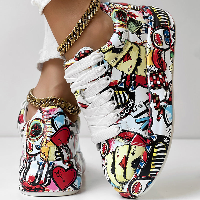 Casual Round Toe Thick Sole Sneakers - Littfashions