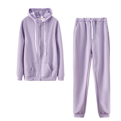 Women's Solid Color Hoodie Suit